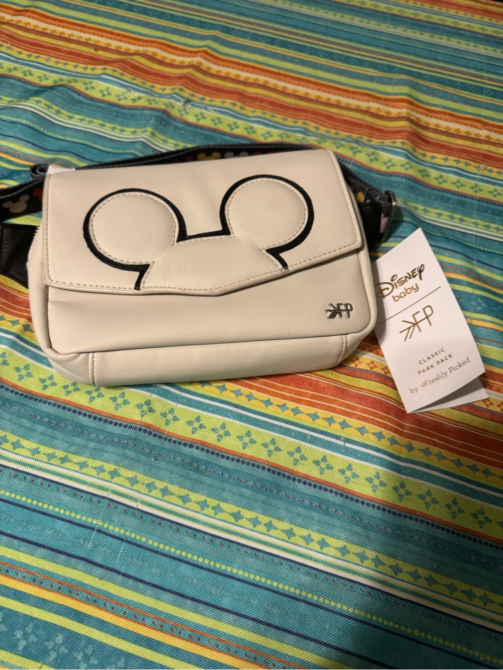 Freshly Picked Cream Crossbody Bag with Black Trim
